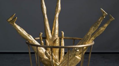 Roberto Barni. Capogiri d’oro, 2015, bronce patinado, pieza única, 125 x 45 x 40 cm.