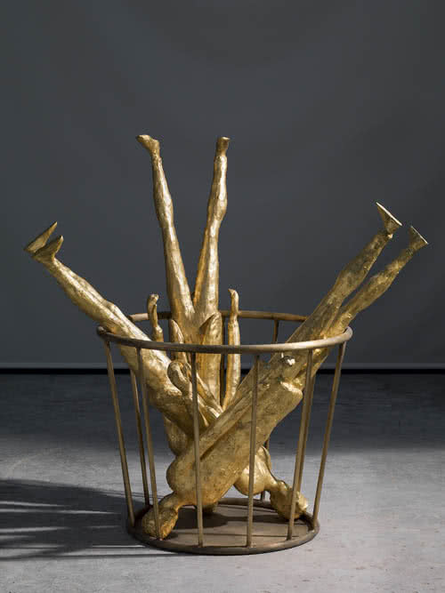 Roberto Barni. Capogiri d’oro, 2015, bronce patinado, pieza única, 125 x 45 x 40 cm.