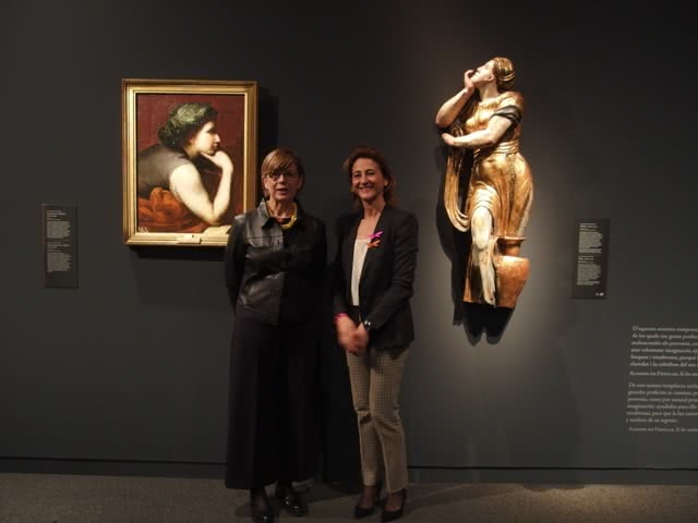 María Bolaños, directora del Museo Nacional de Escultura; y la directora de CaixaForum Palma, Margarita Pérez-Villegas, en la presentación de la exposición 'Tiempos de melancolía. Creación y desengaño en la España del Siglo de Oro'.