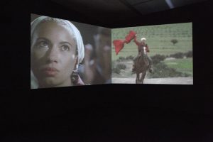 Andrea Fraser. Still from Soldadera (Scenes from Un Banquete en Tetlapayac, a film by Olivier Debroise). 1998/2001. Courtesy of the artist.