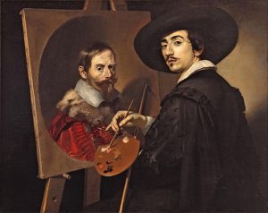 Nicolas Régnier. Autorretrato ante el caballete o retrato doble de Nicolas Régnier y Vincenzo Giustiniani. c. 1623-1625. Cambridge (MA), Harvard Art Museums/Fogg Museum. Donación de Mrs. Eric Schroeder.