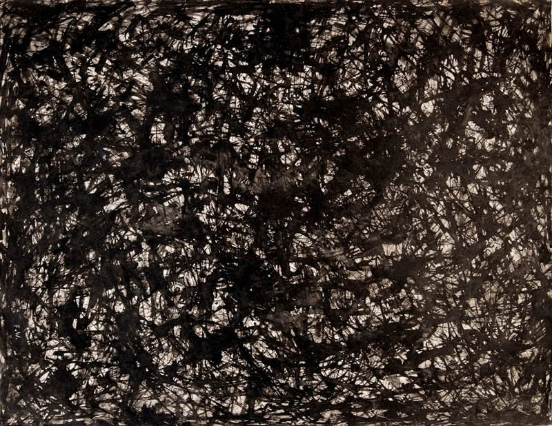 Franz Weissmann. Sin título. c. 1962-1964. Tinta sobre cartulina. Firmado: “F.W.”(parte. inf. dcha.). 65 x 50 cm.