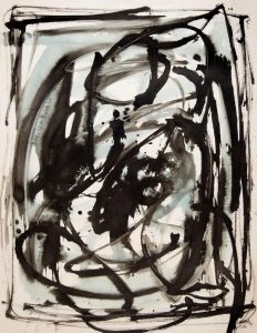 Franz Weissmann. Sin título. c. 1962-1964. Tinta sobre cartulina. Firmado: “F.W.” (áng. inf. dcho.). 65 x 50 cm.