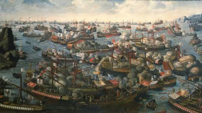 Batalla de Lepanto. De autor desconocido - National Maritime Museum.