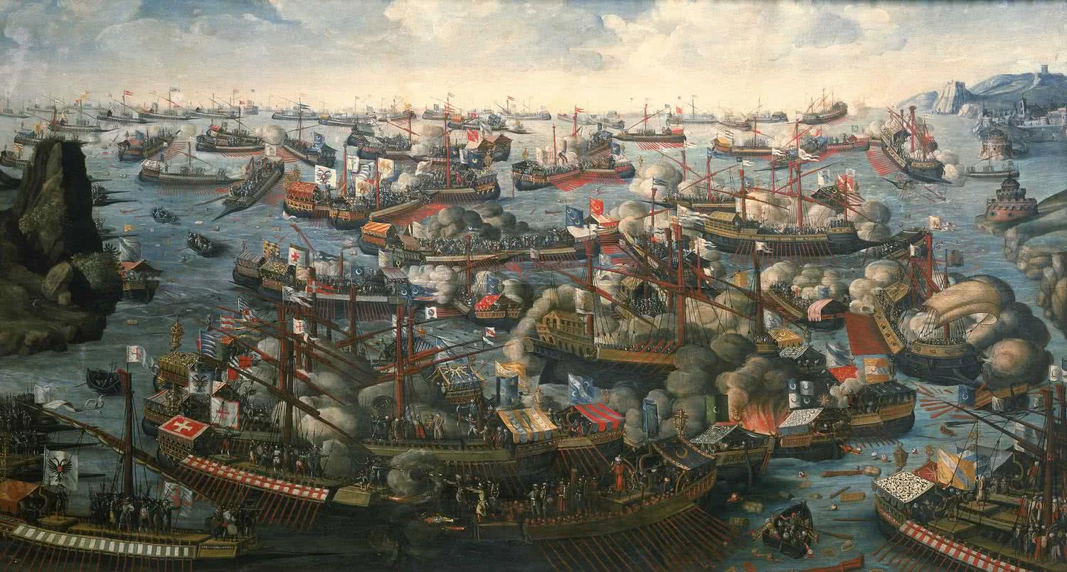 Batalla de Lepanto. De autor desconocido - National Maritime Museum.