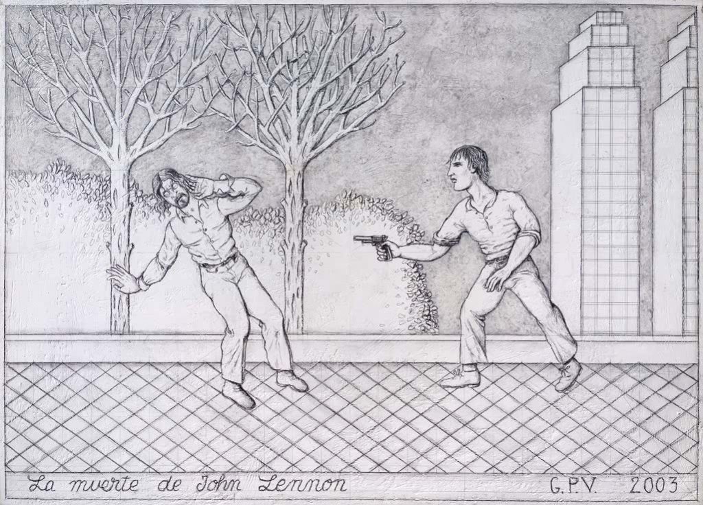 Guillermo Pérez Villalta. Muerte John Lennon. Serie Grandes momentos de la historia de la música moderna, 2003.