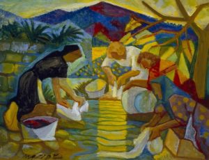 Carlos Maside. Lavandeiras, ca. 1956. Óleo sobre lenzo. Colección Legado Carlos Maside.