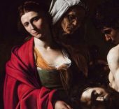 Salomé con la cabeza del Bautista, (1606-1607). Michelangelo Merisi da Caravaggio (1571-1610). Palacio Real de Madrid.