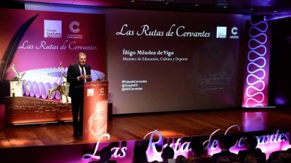 El ministro de Educación, Cultura y Deporte, Íñigo Méndez de Vigo, en la presentación de 'Las Rutas de Cervantes'.