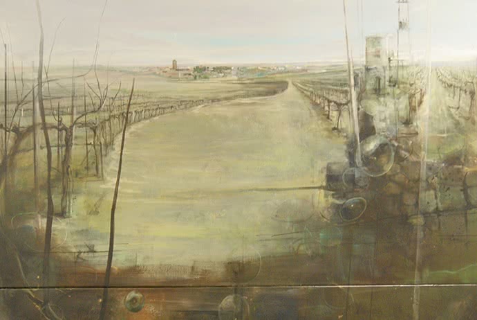 'De la necesidad, la luz y la oscuridad', de Fernando Wilson Ruiz. Primer Premio de Pintura del XVI Certamen Nacional Ciudad Autónoma de Melilla.