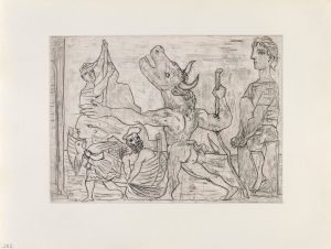 Pablo Picasso. Minotauro ciego guiado por niña, III. 1934. Colecciones Fundación MAPFRE. © Sucesión Pablo Picasso. VEGAP. Madrid, 2016.