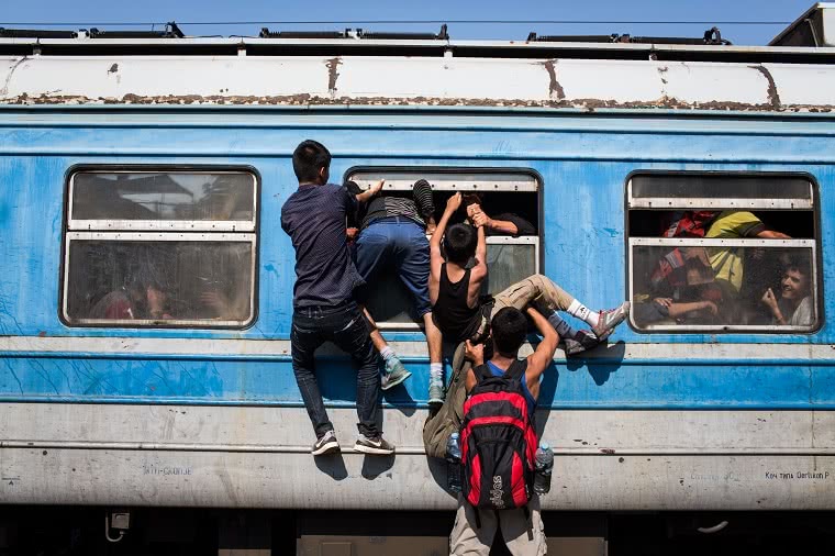 © UNHCR/Andrew McConnell. 22-07-15. Estación de trenes de Gevgelija, Antigua República Yugoslava de Macedonia.