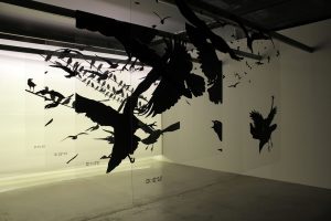 Vista de la exposición Hitchcock. Más allá del suspense. Espacio Fundación Telefónica, Madrid. Foto: Luis Martín.