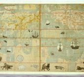 Mapa del sinfín de países del mundo. Versión dibujada a mano del mapa impreso confeccionado por Matteo Ricci en 1602. Reinado Wanli , 1572-1620. © Nanjing Museum.
