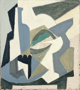 María Blanchard, Bodegón con frutero, botella y vaso, 1918. Es Baluard Museu d’Art Modern i Contemporani de Palma, dipòsit col·lecció Serra. ©de la fotografia, Joan-Ramon Bonet.