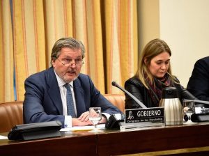 Íñigo Méndez de Vigo en su comparecencia en la Comisión de Cultura del Congreso de los Diputados.
