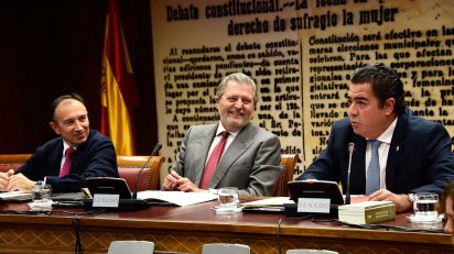 El ministro de Educación, Cultura y Deporte, Íñigo Méndez de Vigo, durante su comparecencia en el Senado.