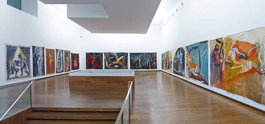 Xabier Correa Corredoira. O friso das feridas, 2017. 17 óleos sobre tela.