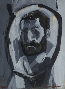 Xabier Correa Corredoira. Autorretrato, 1983. Óleo sobre tela].