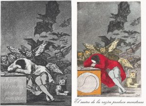 Los caprichos de Goya de Dali.