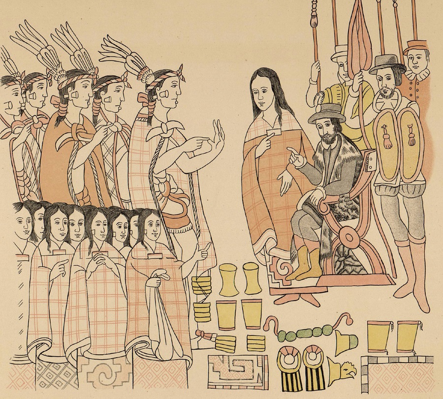 Fragmento del 'Lienzo de Tlaxcala'.