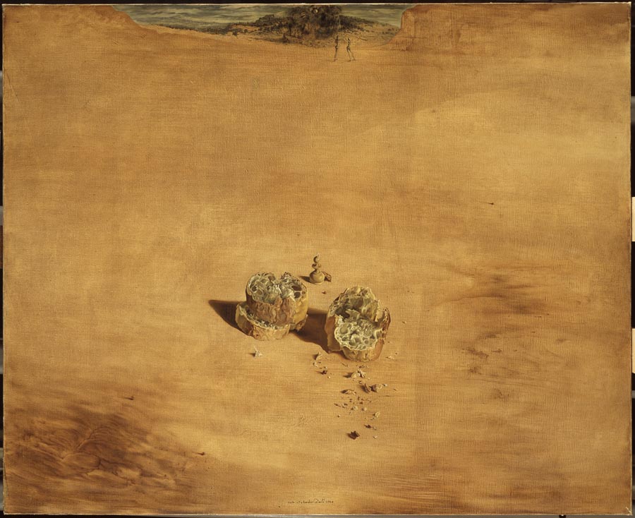 'Dos trozos de pan expresando el sentimiento del amor' (1940) hace referencia al juego de ajedrez que tanto gustaba a Duchamp. © Salvador Dalí, Fundació Gala-Salvador Dalí/VEGAP, Figueres, 2017.