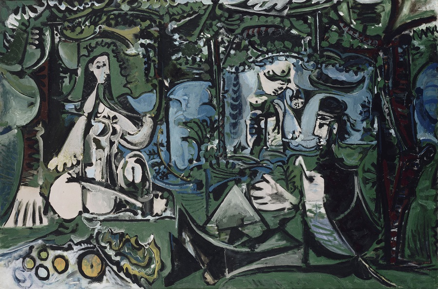 Pablo Picasso. 'Almuerzo sobre la hierba, según Manet Vauvenargues', 1960. Musée national Picasso, Paris. © RMN-Grand Palais / Jean-Gilles Berizzi. © Sucesión Pablo Picasso, VEGAP, Madrid, 2017.