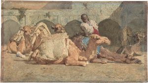 El camellero Mariano Fortuny Acuarela sobre papel, 200 x 357 mm 1865 Nueva York, The Metropolitan Museum of Art (87.15.76) / The Camel Driver Mariano Fortuny Watercolour, 210 x 375 mm 1865 New York, The Metropolitan Museum of Art.