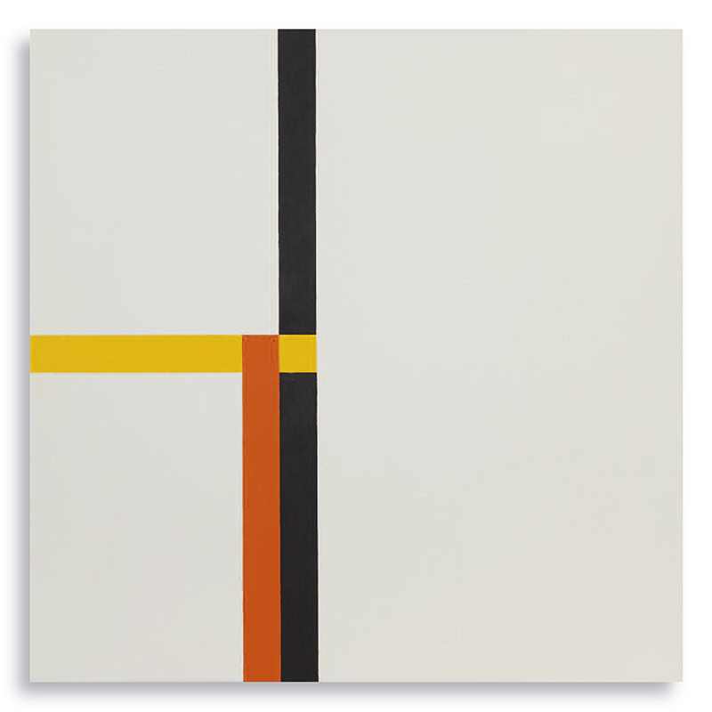 Tensiones Lineales / Espacios Asimétricos 8, 2017, Óleo sobre lienzo, 50 x 50 cms | César Paternosto.