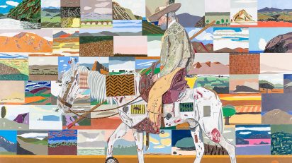 Eduardo Arroyo. Le retour des croisades, 2017. Óleo sobre lienzo. 200x300 cm.