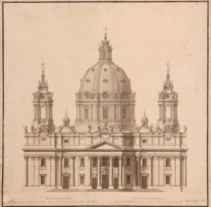 Proyecto presentado por el arquitecto en 1748 para entrar en la Accademia di San Luca Roca.