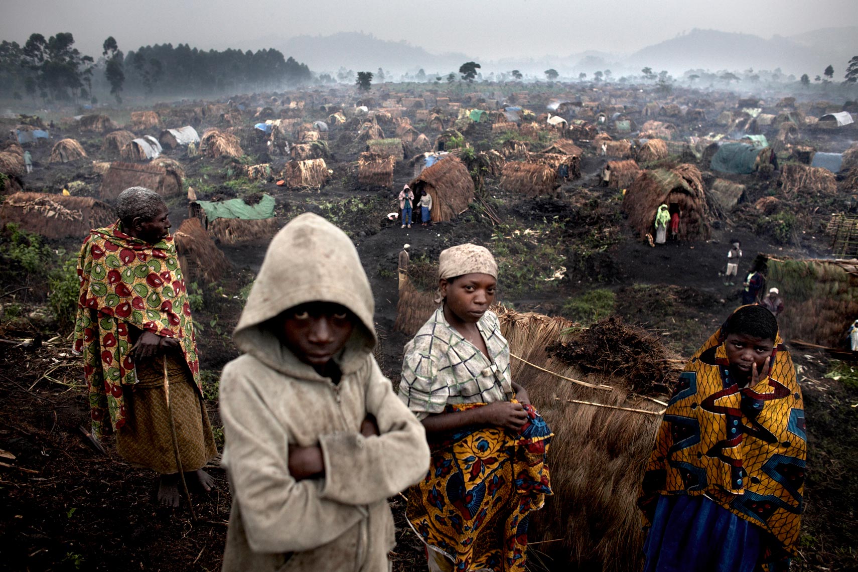 Andrew McConnell. Congo in Crisis. The Chefferie IDP site, home to some 4,000 people, in the town of Kichanga, North Kivu, on Friday, Feb. 15, 2008.