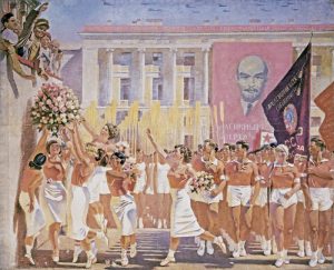 S.M. Kirov en la marcha de deportistas aficionados, 1935. Alexander Samokhvalov.