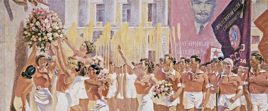 S.M. Kirov en la marcha de deportistas aficionados, 1935. Alexander Samokhvalov.