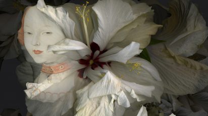 Paloma Navares. Hibiscus blancos. Canción de primavera, 2017 (detalle).
