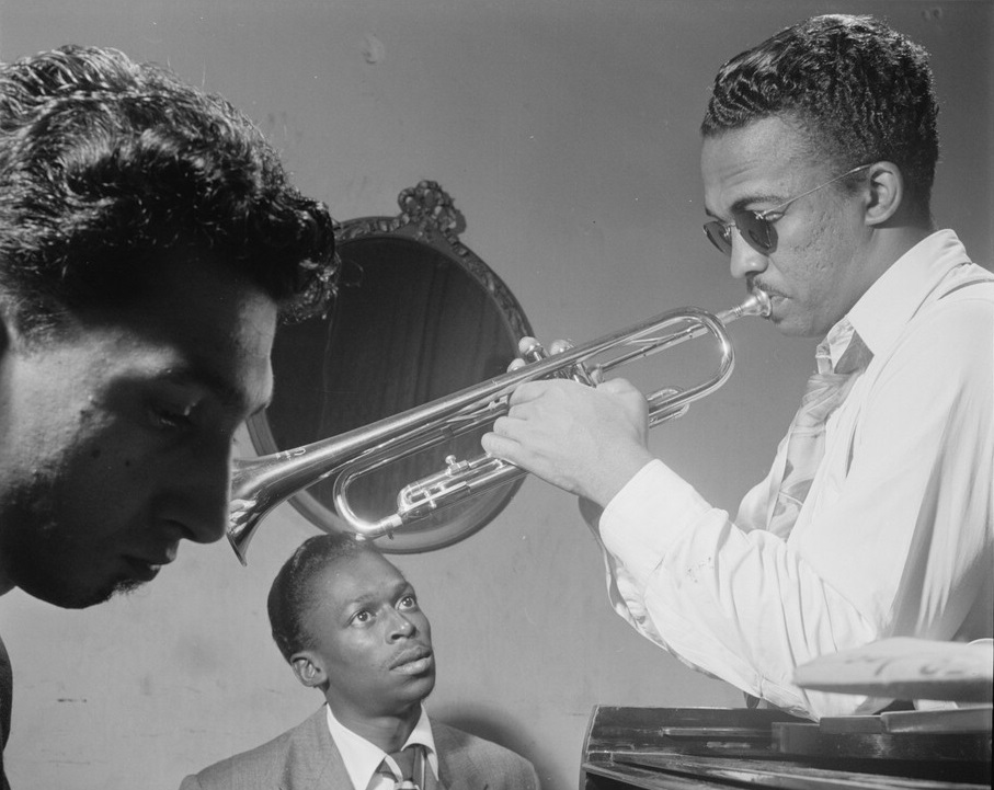Gottlieb, William P., 1917-, photographer. [Portrait of Howard McGhee and Miles Davis, New York, N.Y., ca. Sept. 1947].