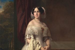 Detalle del retrato Josefa del Águila Ceballos, luego marquesa de Espeja. Federico de Madrazo y Kuntz. 1852. Museo Nacional del Prado. Donación de Alicia Koplowitz, 2018.