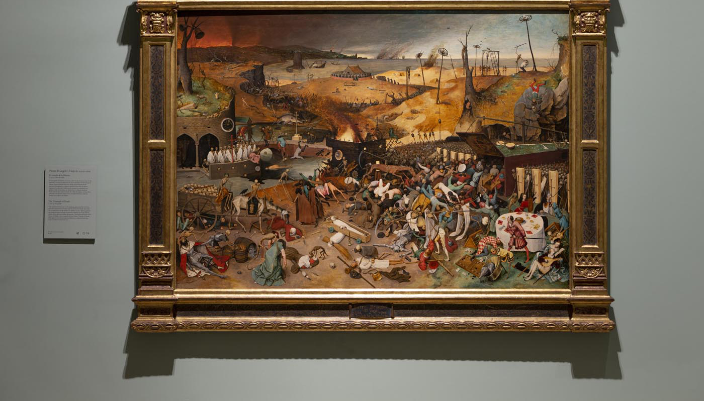 'El triunfo de la Muerte (después de la restauración)'. Pieter Bruegel el Viejo. Óleo sobre tabla, 117 x 162 cm. 1562 – 1563. Museo Nacional del Prado.