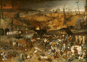 'El triunfo de la Muerte (después de la restauración)'. Pieter Bruegel el Viejo. Óleo sobre tabla, 117 x 162 cm. 1562 – 1563. Museo Nacional del Prado.