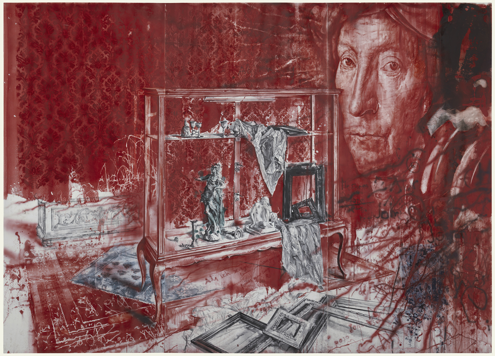 Julio Vaquero, 2017-18, creta y aguada sobre papel vegetal, 205x285 cm.