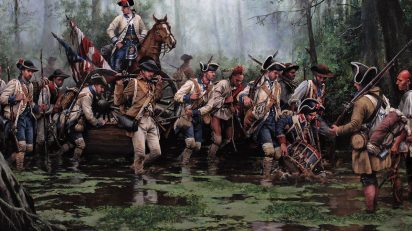 Augusto Ferrer-Dalmau. La Marcha de Gálvez, Misisipi, Baton Rouge y Natchez, agosto-septiembre de 1779. Óleo sobre lienzo, 2018. Colección privada.