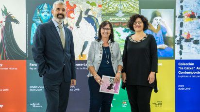 De izquierda a derecha: el director del Área de Cultura de la Fundación Bancaria ”la Caixa”, Ignasi Miró; la directora general adjunta de la Fundación, Elisa Durán, y la directora de CaixaForum Madrid, Isabel Fuentes.