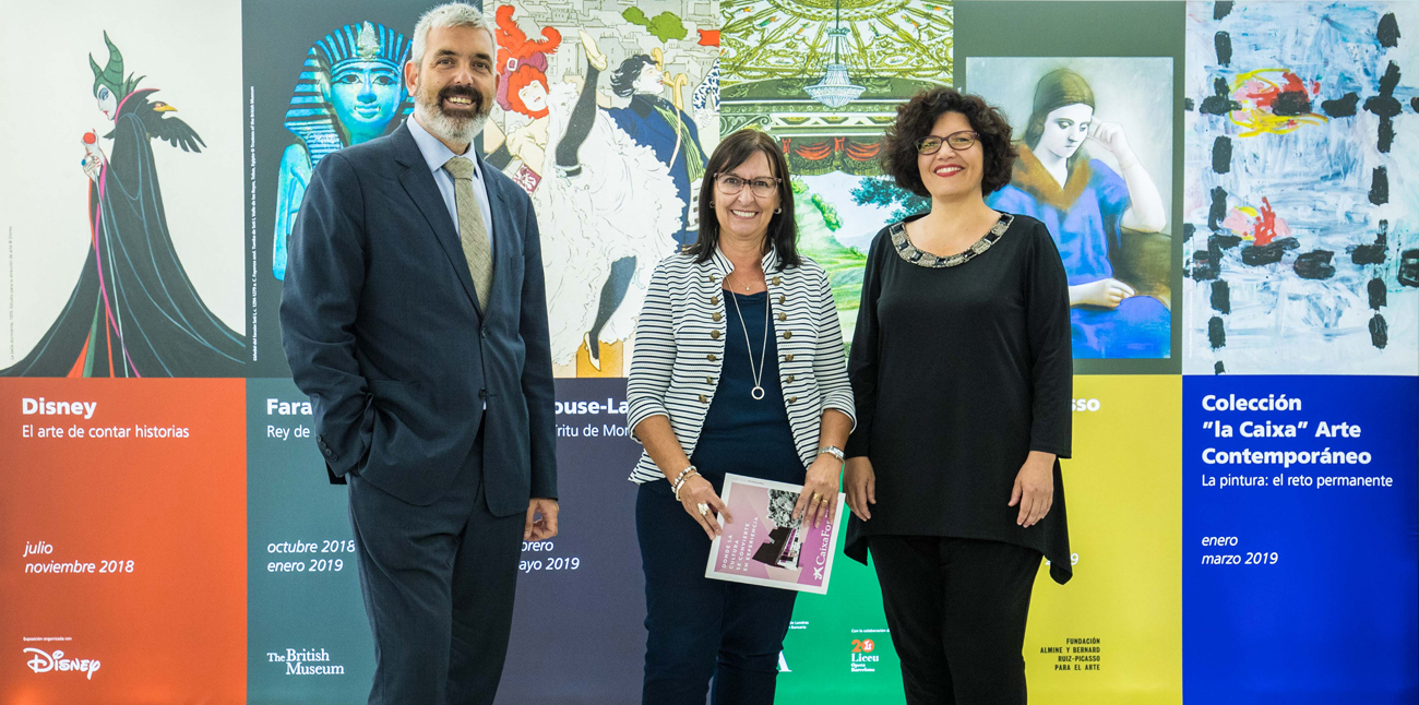 De izquierda a derecha: el director del Área de Cultura de la Fundación Bancaria ”la Caixa”, Ignasi Miró; la directora general adjunta de la Fundación, Elisa Durán, y la directora de CaixaForum Madrid, Isabel Fuentes.