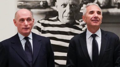 Bernard Ruiz-Picasso junto al consejero andaluz de Cultura, Miguel Ángel Vázquez. Foto: Jesús Domínguez © Museo Picasso Málaga.