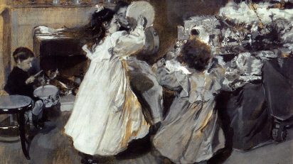 Esta Noche es Nochebuena. Joaquín Sorolla y Bastida (1863-1923). Aguazo sobre papel. Fundación Rodríguez Acosta.