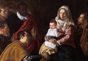 Velázquez. Adoración de los Reyes Magos, 1619. Óleo sobre lienzo, 203 x 125 cm. Museo del Prado.