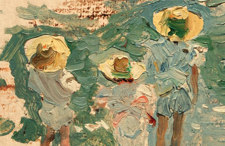 Joaquín Sorolla. Joaquín, María y Elena Sorolla García, 1897. Óleo sobre tabla 7,5 x 12 cm. Museo Sorolla, inv. 422.