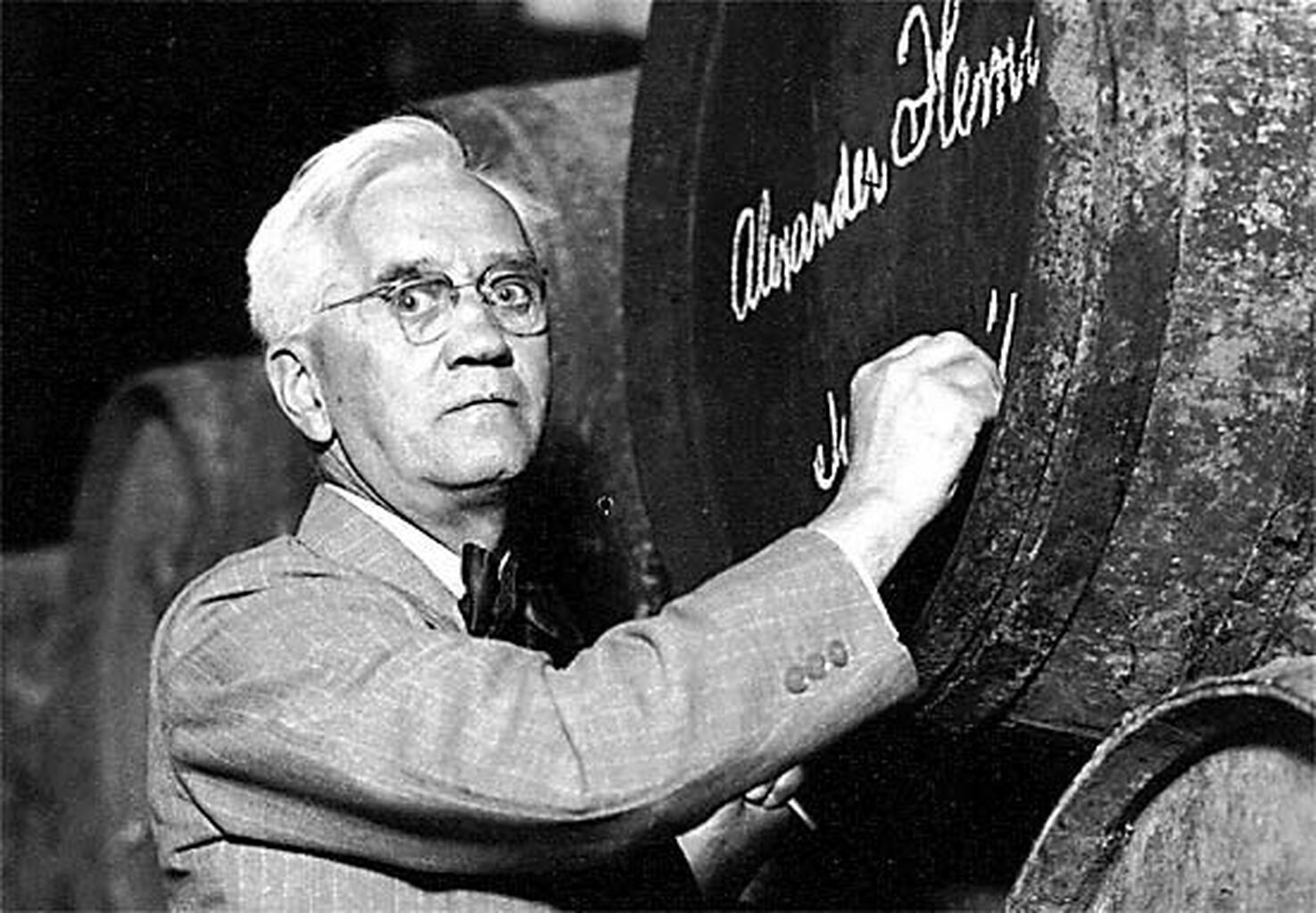 Alexander Fleming en las Bodegas Domecq de Jerez.
