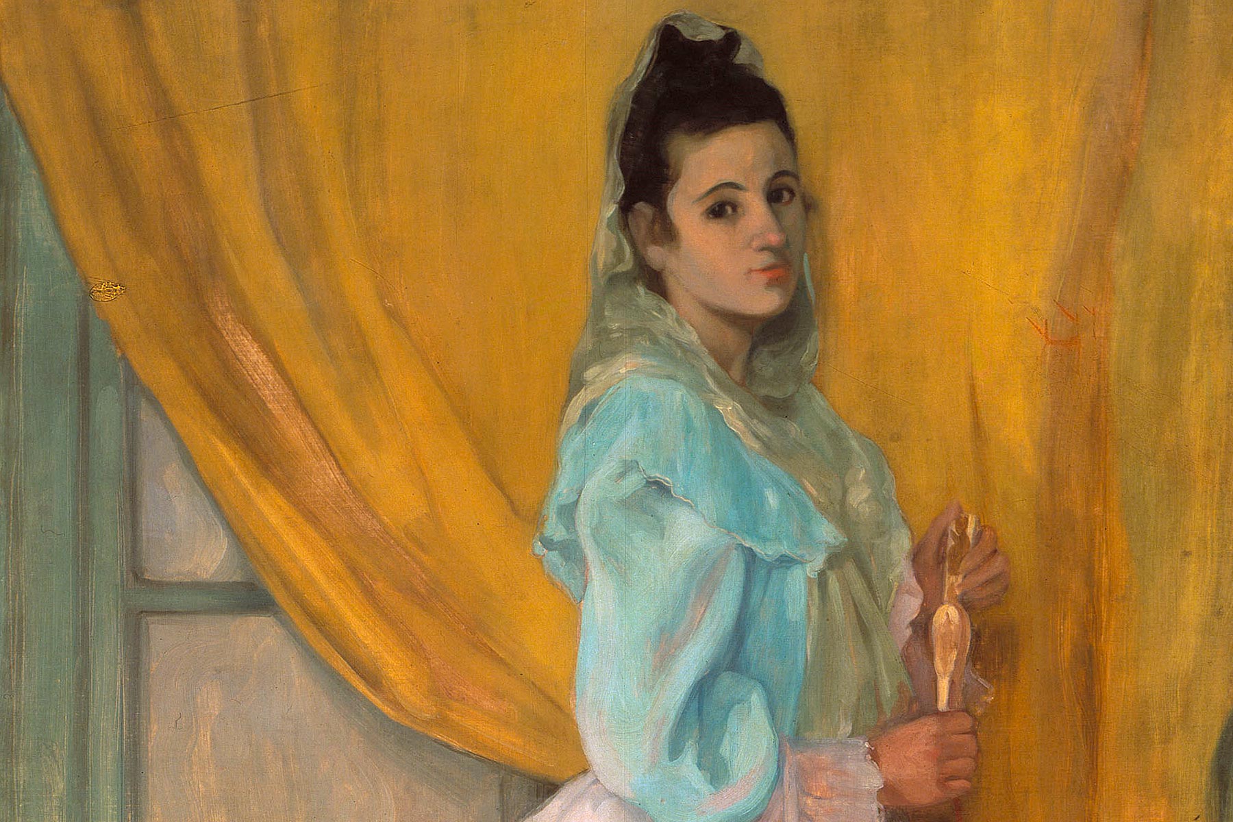 Zuloaga. Mujer de Alcalá de Guadaira, 1896. Detalle. Óleo sobre lienzo. 173 x 97 cm. Museo Ignacio Zuloaga. Castillo de Pedraza.