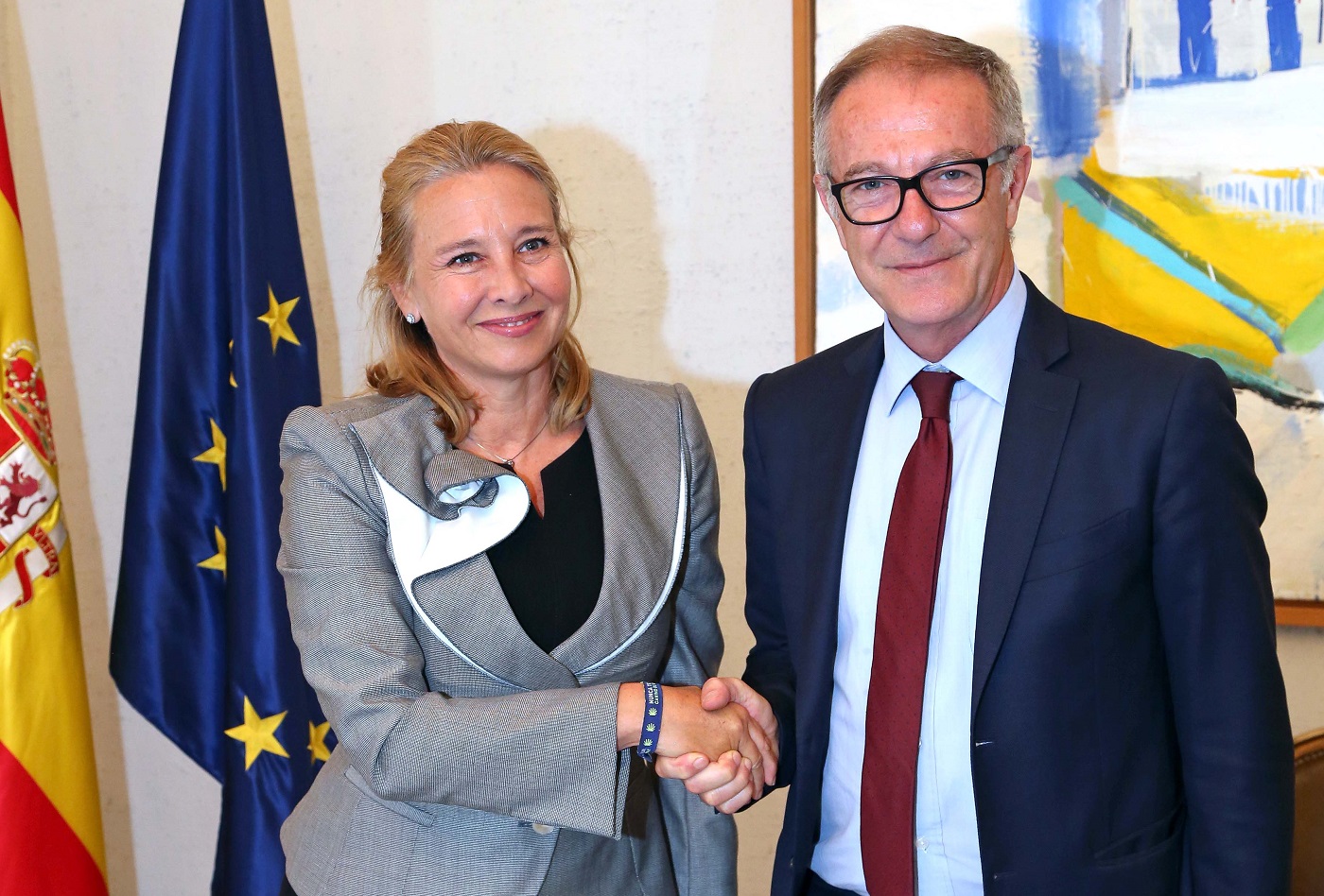 La duquesa del Infantado, Almudena de Arteaga, y el ministro de Cultura, José Guirao.